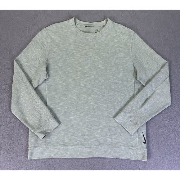 Nike Shirt Mens Large Jade Green Yoga Dri Fit French Terry Gym Minimalist - Picture 1 of 8